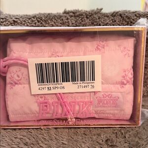 Victoria's Secret PINK Light Pink Quilted Drawstring Pouch